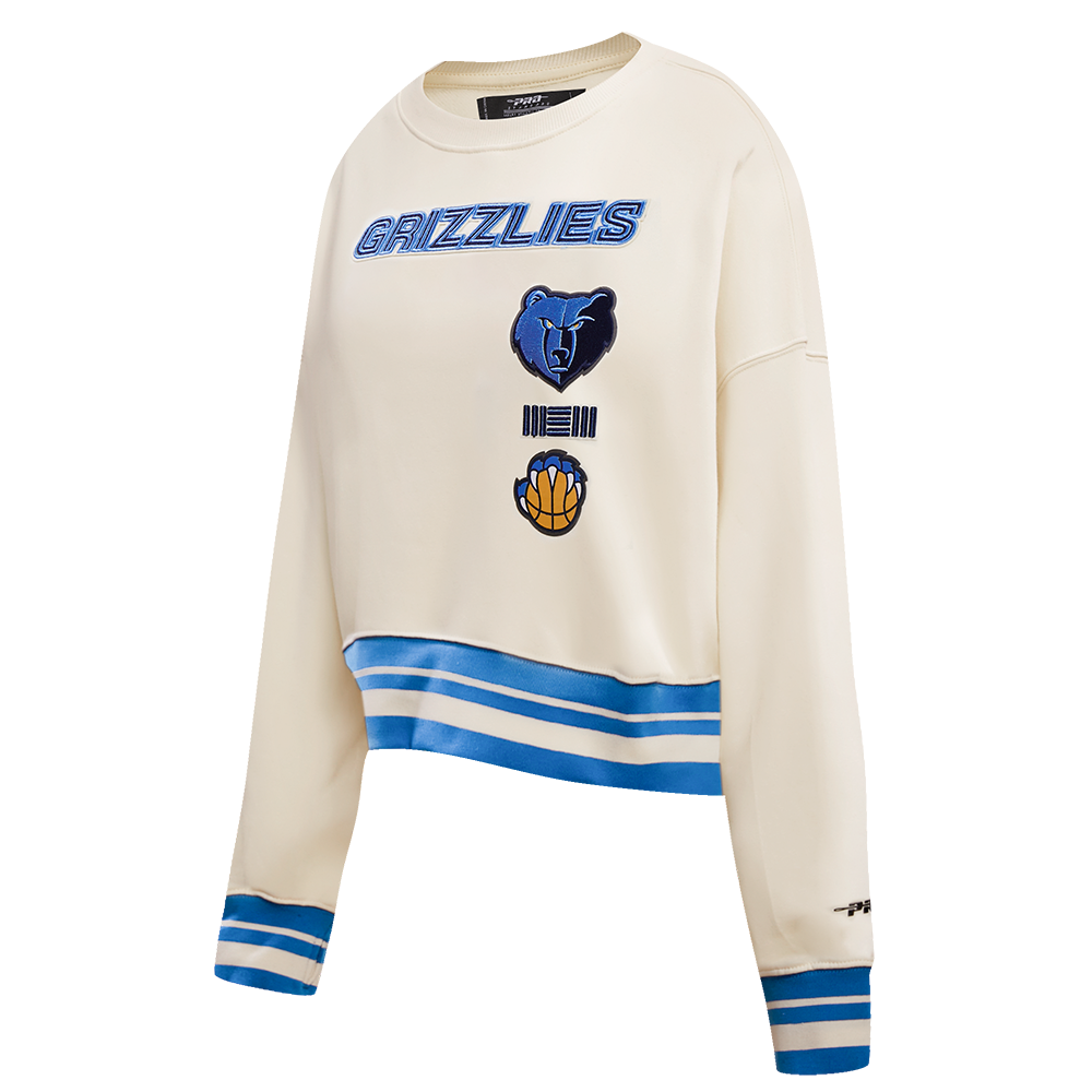 Pro Standard Women's Memphis Grizzlies Retro Classics Crewneck - Eggshell - EGGSHELL Thumbnail View 3