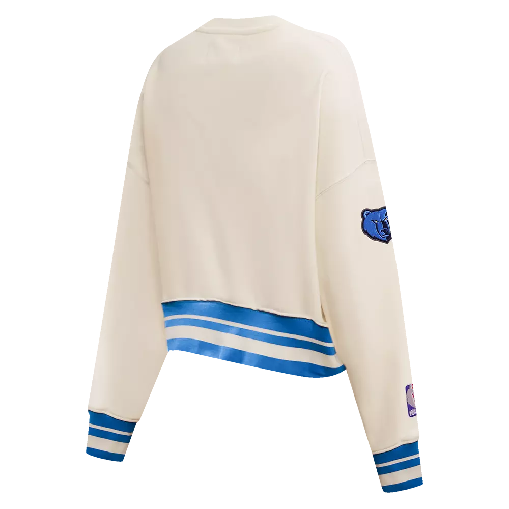 Pro Standard Women's Memphis Grizzlies Retro Classics Crewneck - Eggshell - EGGSHELL
