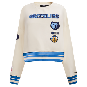 Pro Standard Women's Memphis Grizzlies Retro Classics Crewneck - Eggshell
