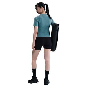 Nike Women's INF Dri-FIT Short-Sleeve Wide Rib Top -Blue