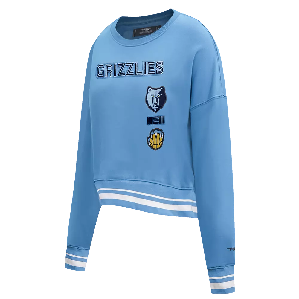 Pro Standard Women's Memphis Grizzlies Retro Classics Crewneck - Blue - BLUE