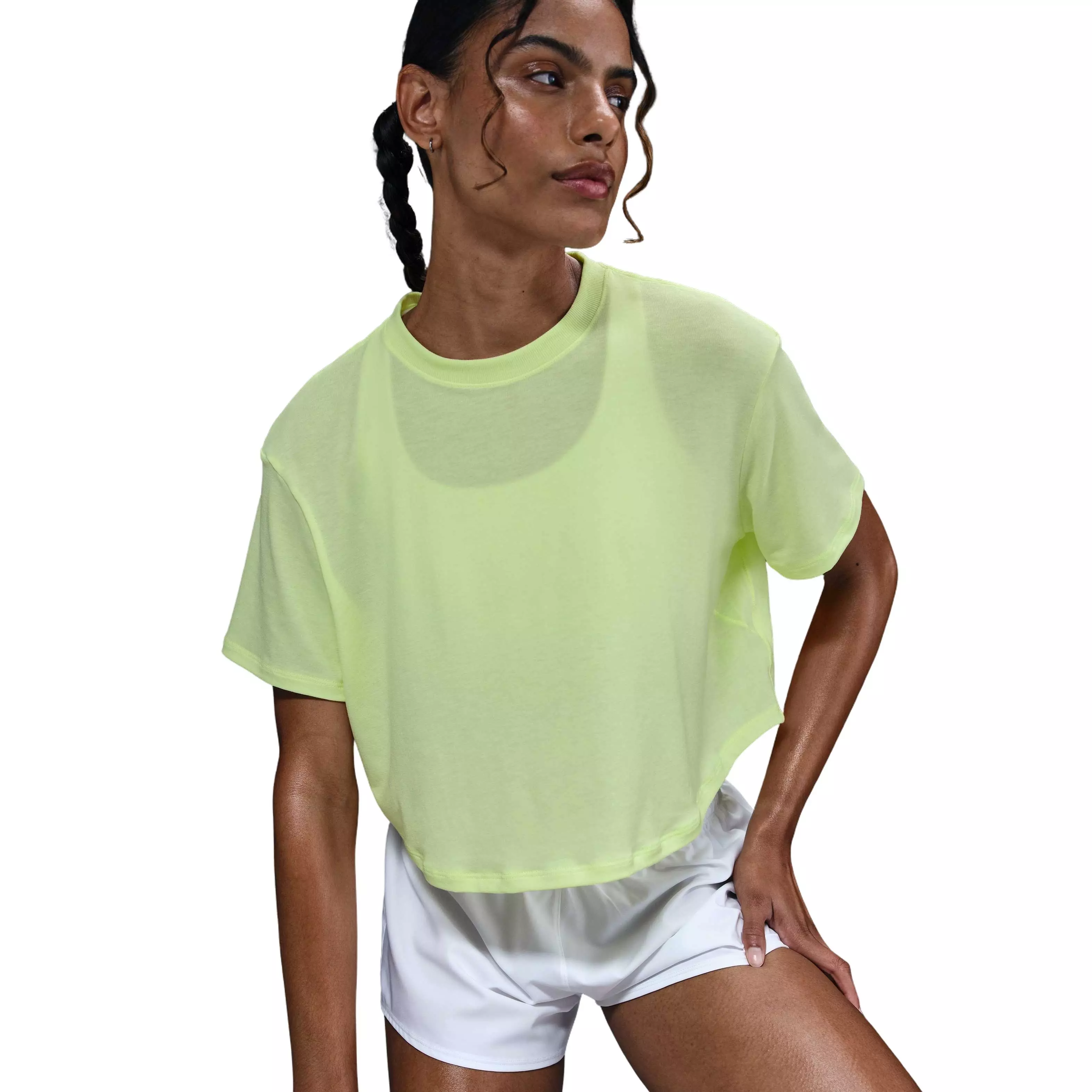 Nike One Women's Relaxed Dri-Fit Short Sleeve HH Top -Yellow - YELLOW