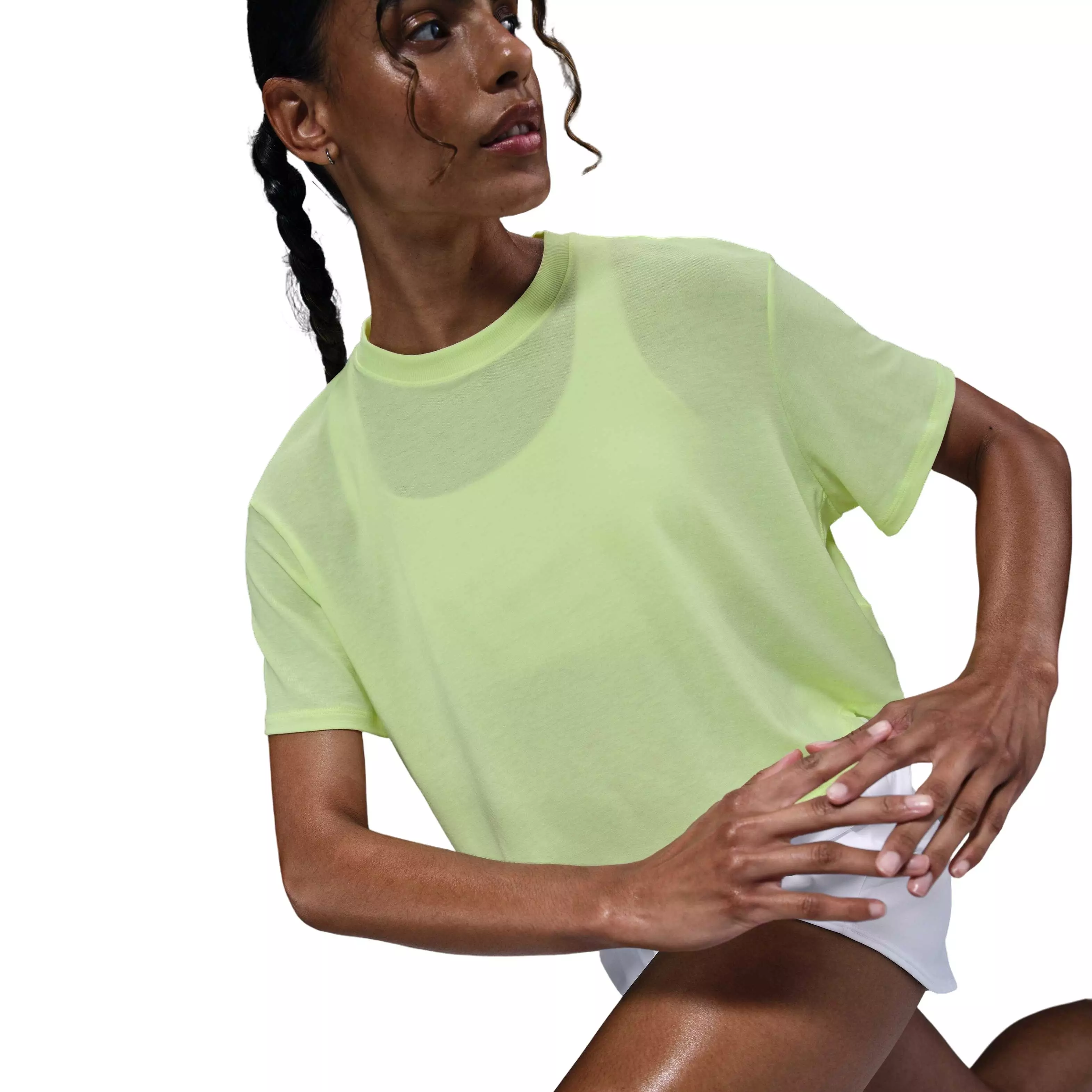 Nike One Women's Relaxed Dri-Fit Short Sleeve HH Top -Yellow - YELLOW