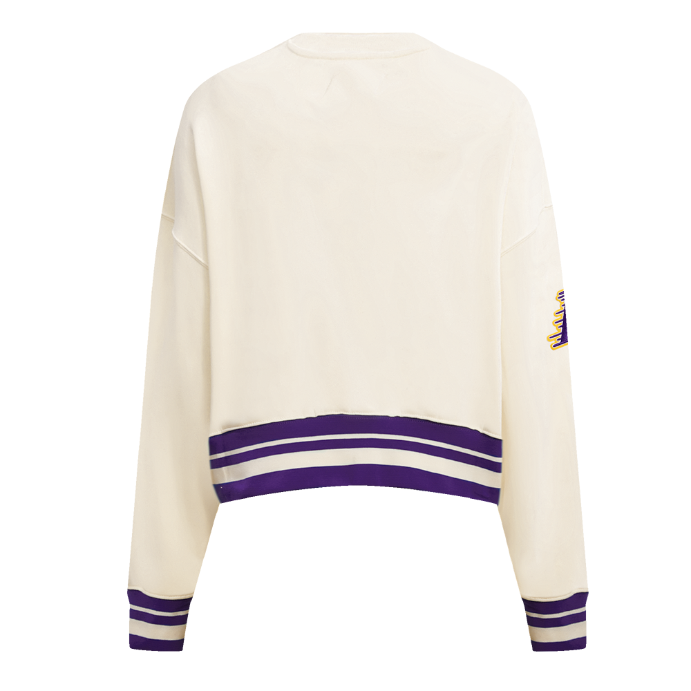 Pro Standard Women's Los Angeles Lakers Retro Classics Crewneck - Eggshell - EGGSHELL Thumbnail View 2