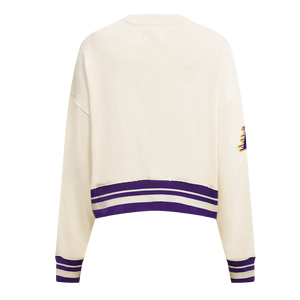 Pro Standard Women's Los Angeles Lakers Retro Classics Crewneck - Eggshell