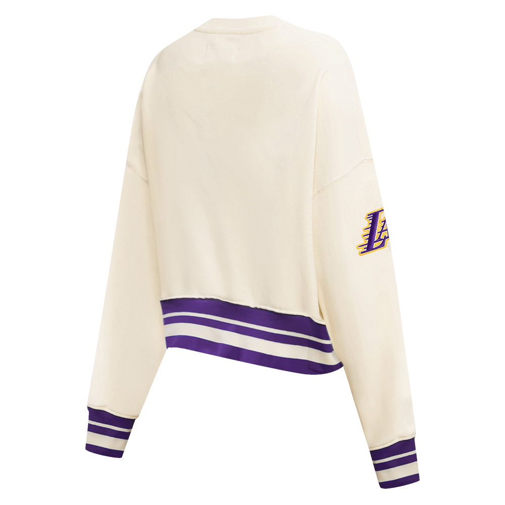 Pro Standard Women's Los Angeles Lakers Retro Classics Crewneck - Eggshell - EGGSHELL Thumbnail View 4
