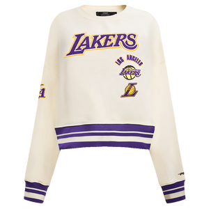 Pro Standard Women's Los Angeles Lakers Retro Classics Crewneck - Eggshell