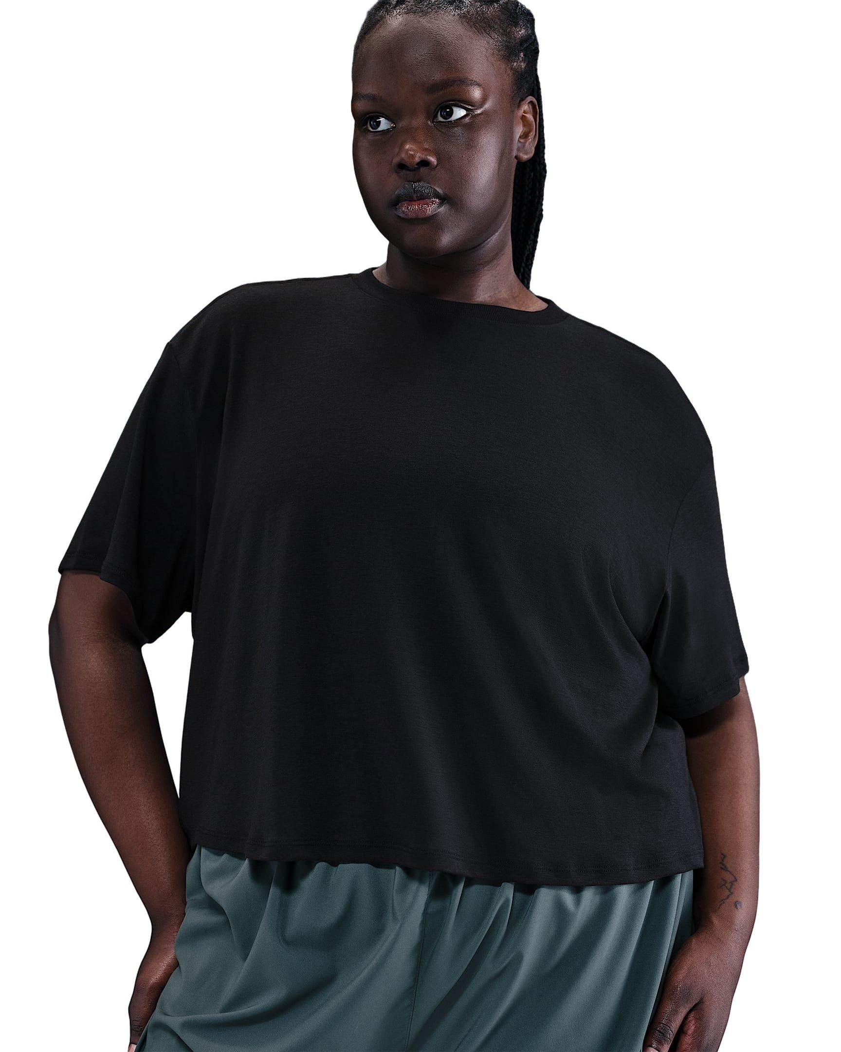 Nike One Women's Dri-FIT Relaxed Short Sleeve HH Top - BLACK Thumbnail View 1