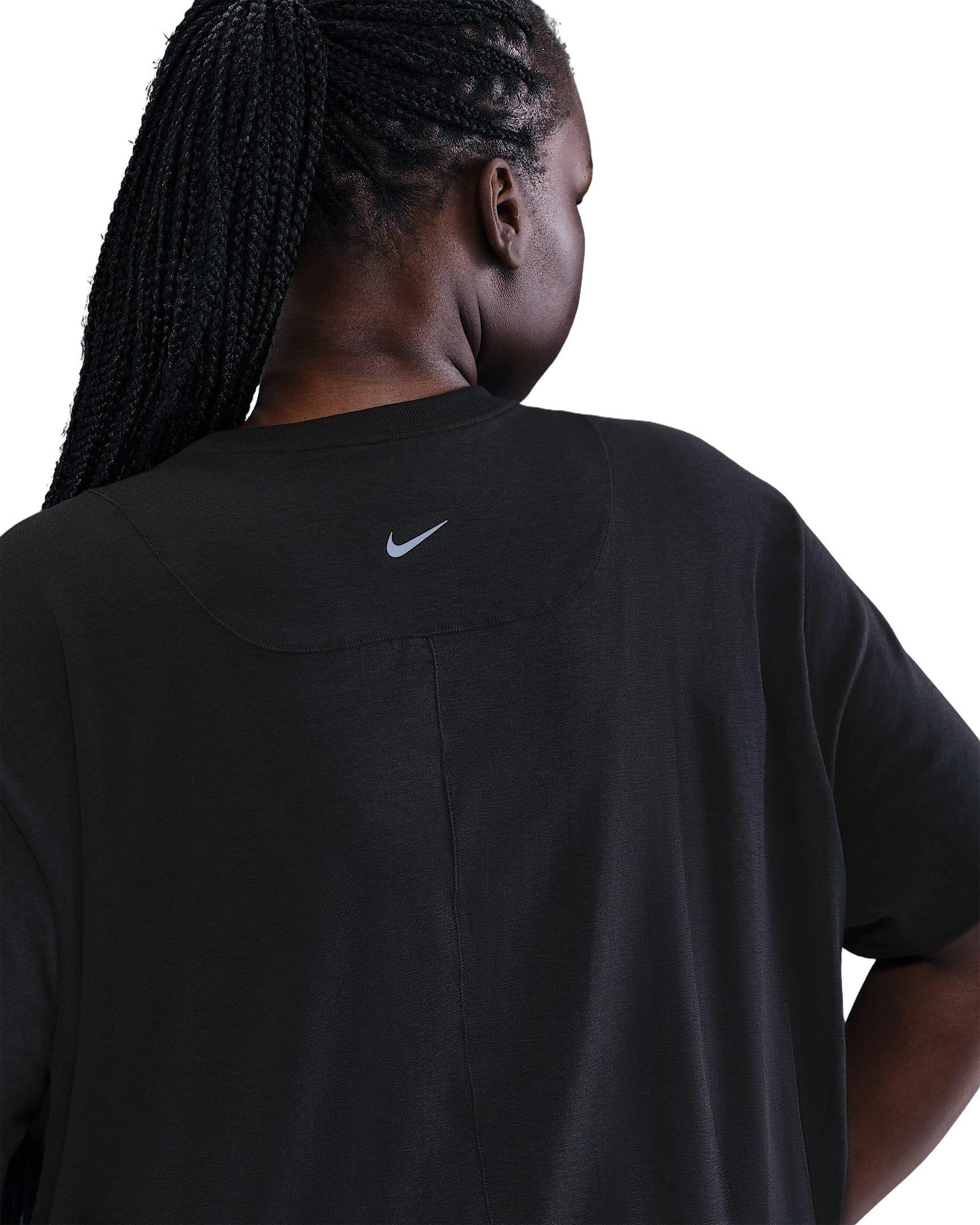 Nike One Women's Dri-FIT Relaxed Short Sleeve HH Top - BLACK Thumbnail View 2