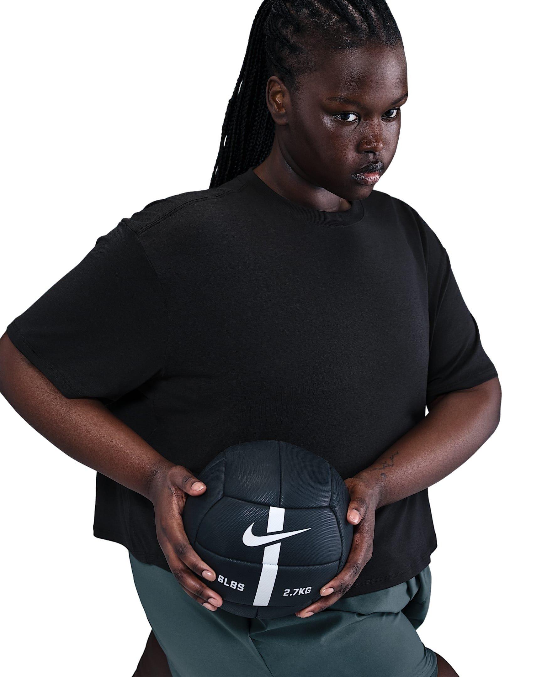 Nike One Women's Dri-FIT Relaxed Short Sleeve HH Top - BLACK Thumbnail View 3