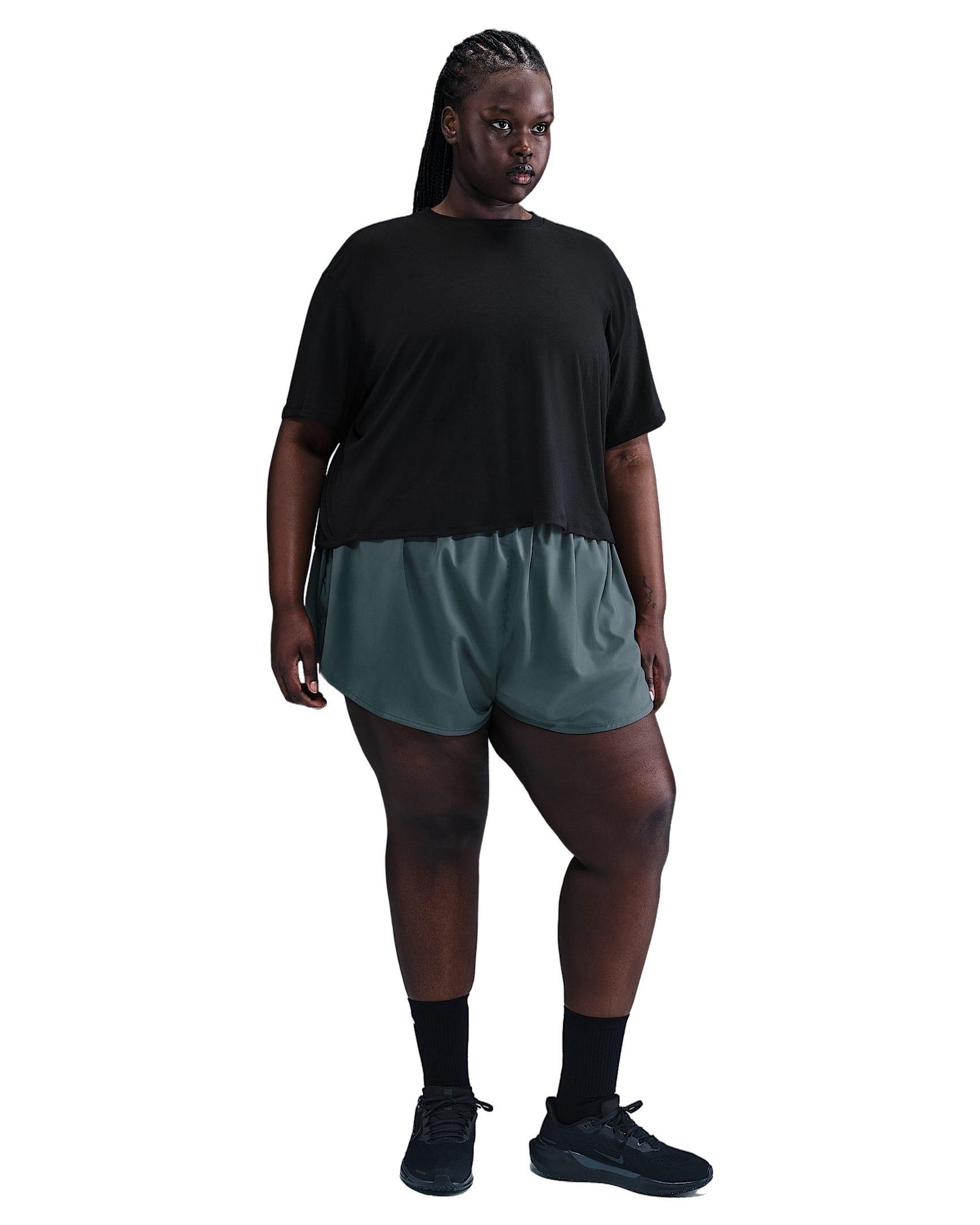 Nike One Women's Dri-FIT Relaxed Short Sleeve HH Top - BLACK Thumbnail View 4