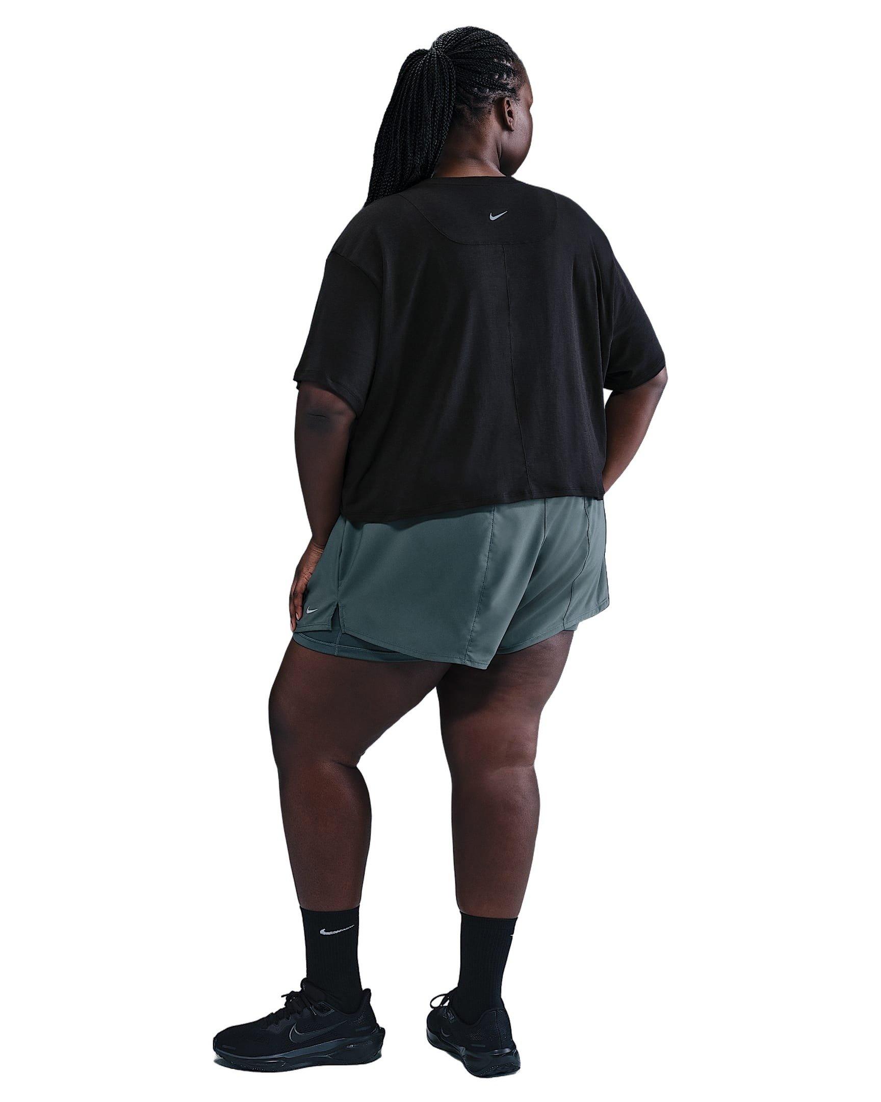 Nike One Women's Dri-FIT Relaxed Short Sleeve HH Top - BLACK Thumbnail View 5