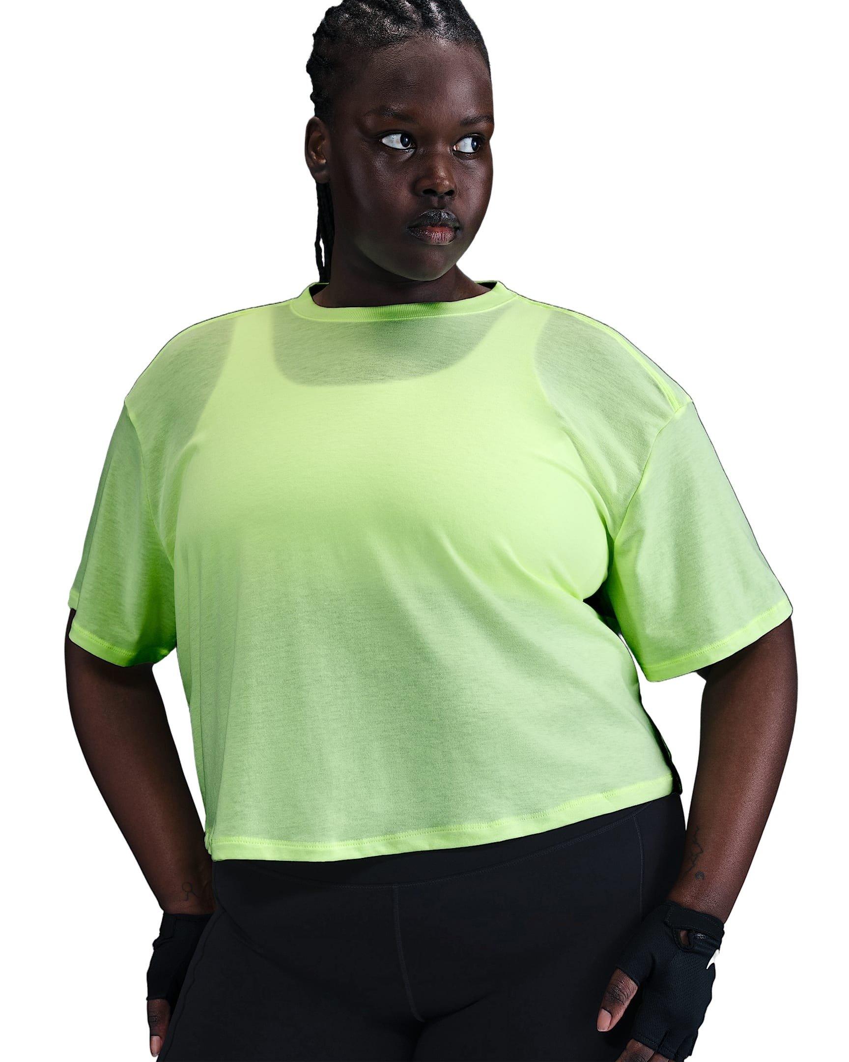 Nike One Women's Dri-FIT Relaxed Short Sleeve HH Top - YELLOW Thumbnail View 1