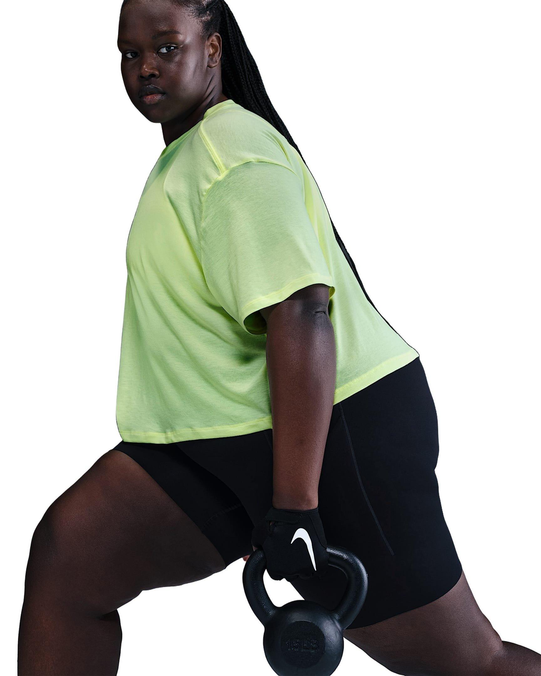 Nike One Women's Dri-FIT Relaxed Short Sleeve HH Top - YELLOW Thumbnail View 3