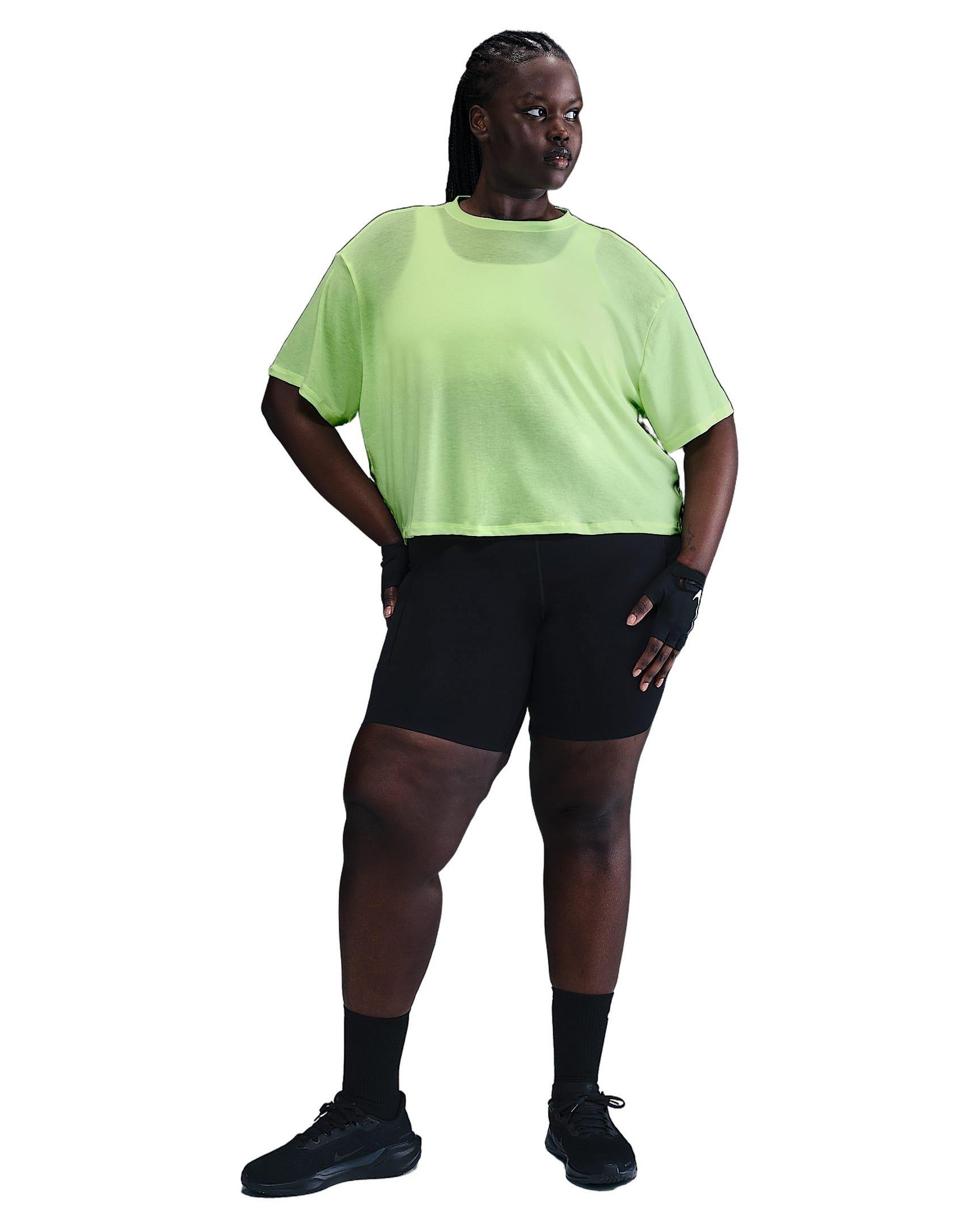 Nike One Women's Dri-FIT Relaxed Short Sleeve HH Top - YELLOW Thumbnail View 4