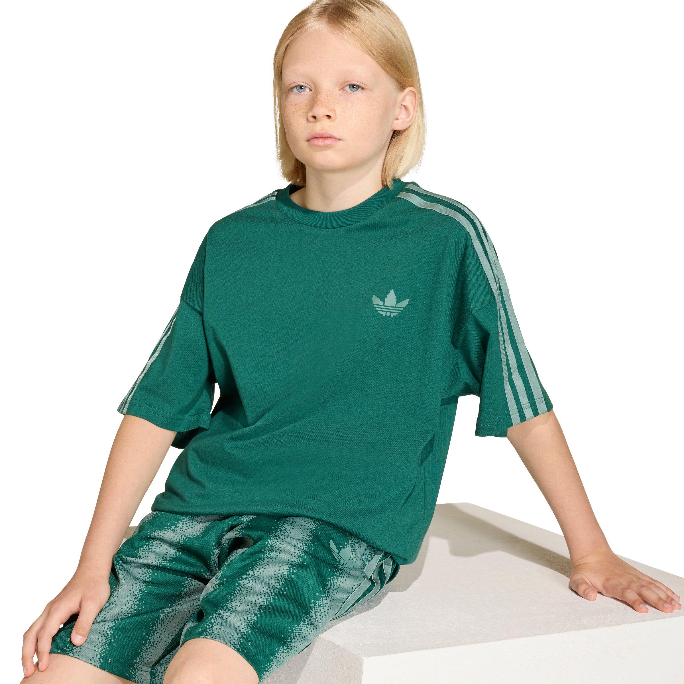 adidas Originals Minecraft Loose Big Kids' Green Batwing Tee