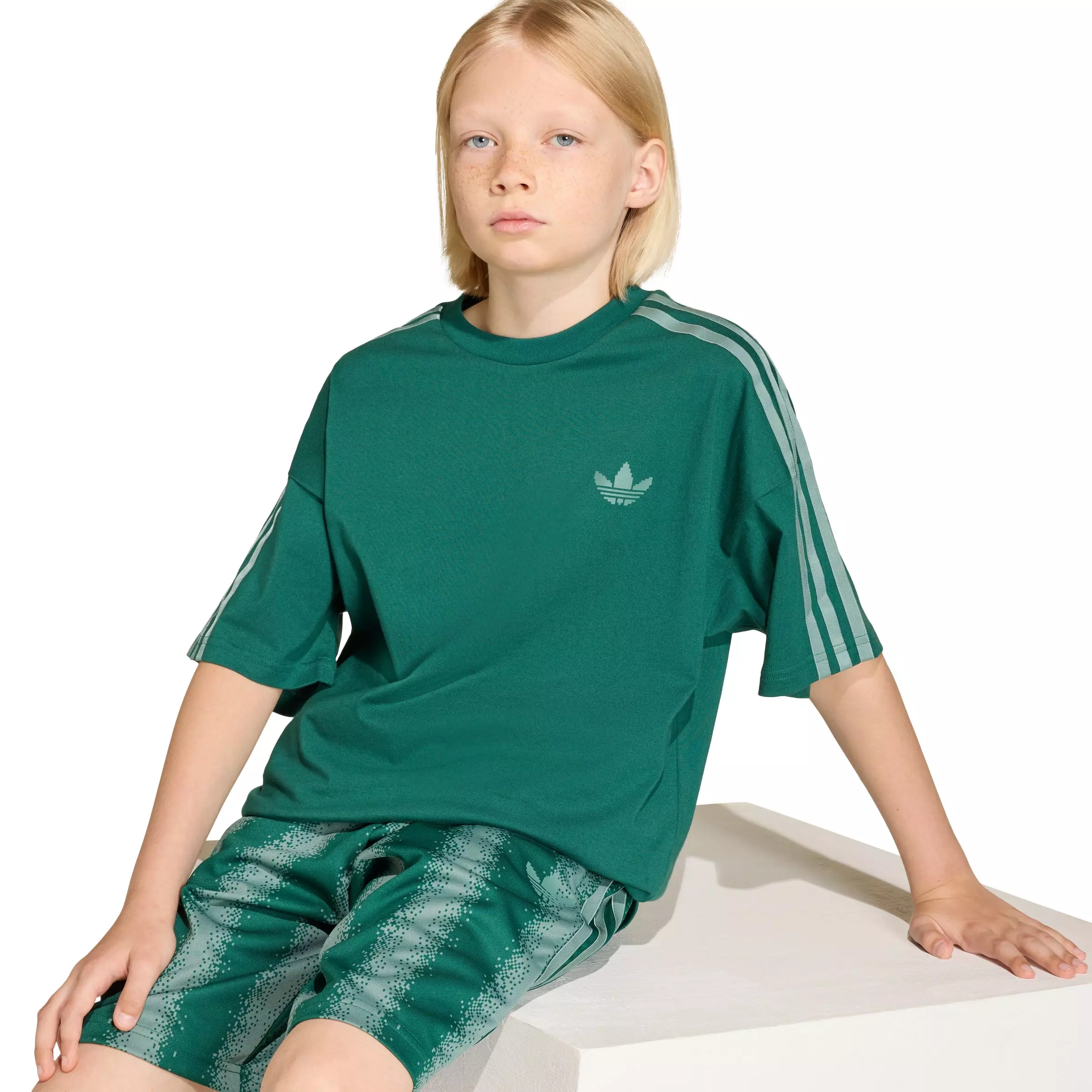 adidas Originals Big Kids' Minecraft Loose Batwing Tee - Green - GREEN