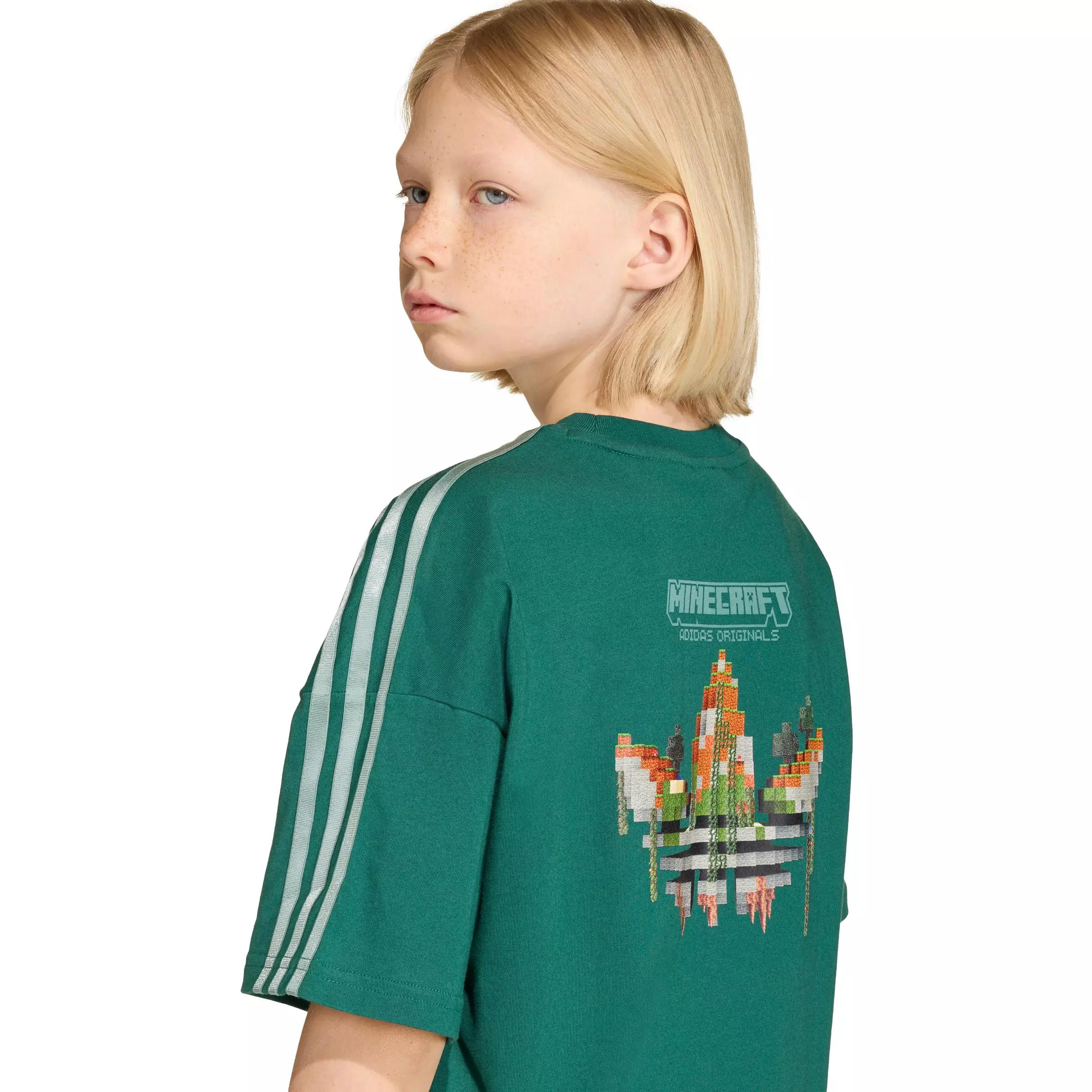 adidas Originals Big Kids' Minecraft Loose Batwing Tee - Green - GREEN