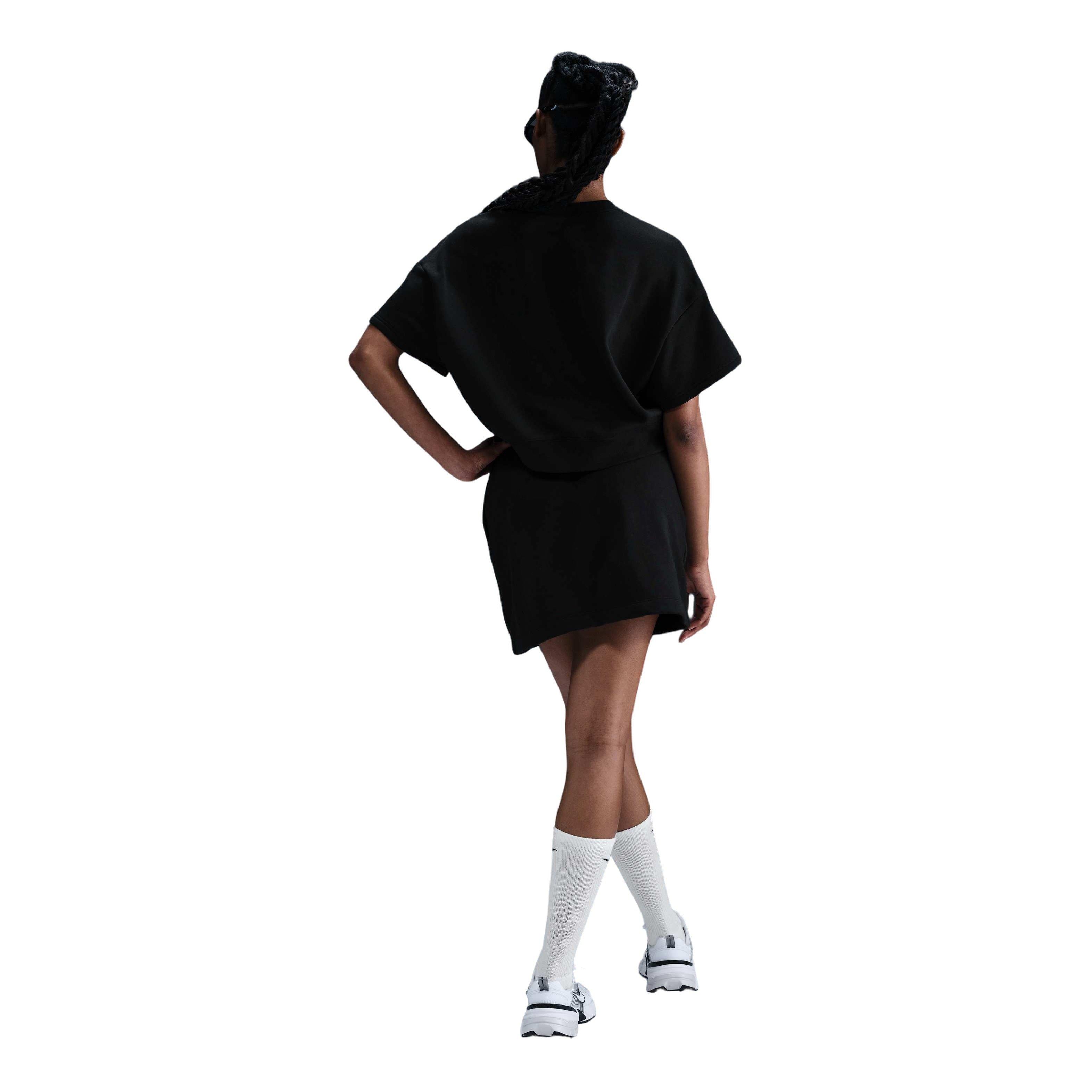 Nike Women's Sportswear Club Fleece Essentials Loose Top -Black - BLACK Thumbnail View 5