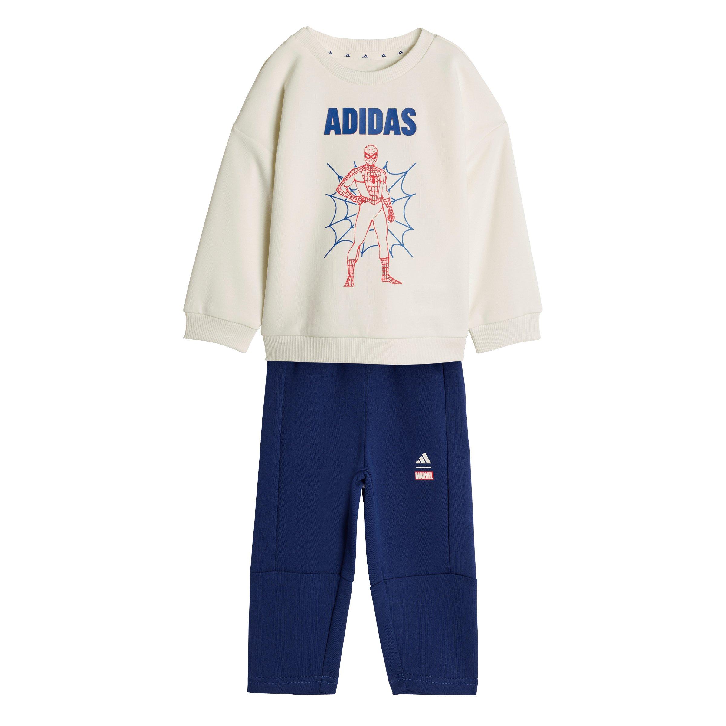 adidas Infant Kids' Marvel Spider-Man Sweatshirt and Jogger Set - Cream/Blue - CREAM/BLUE Thumbnail View 1