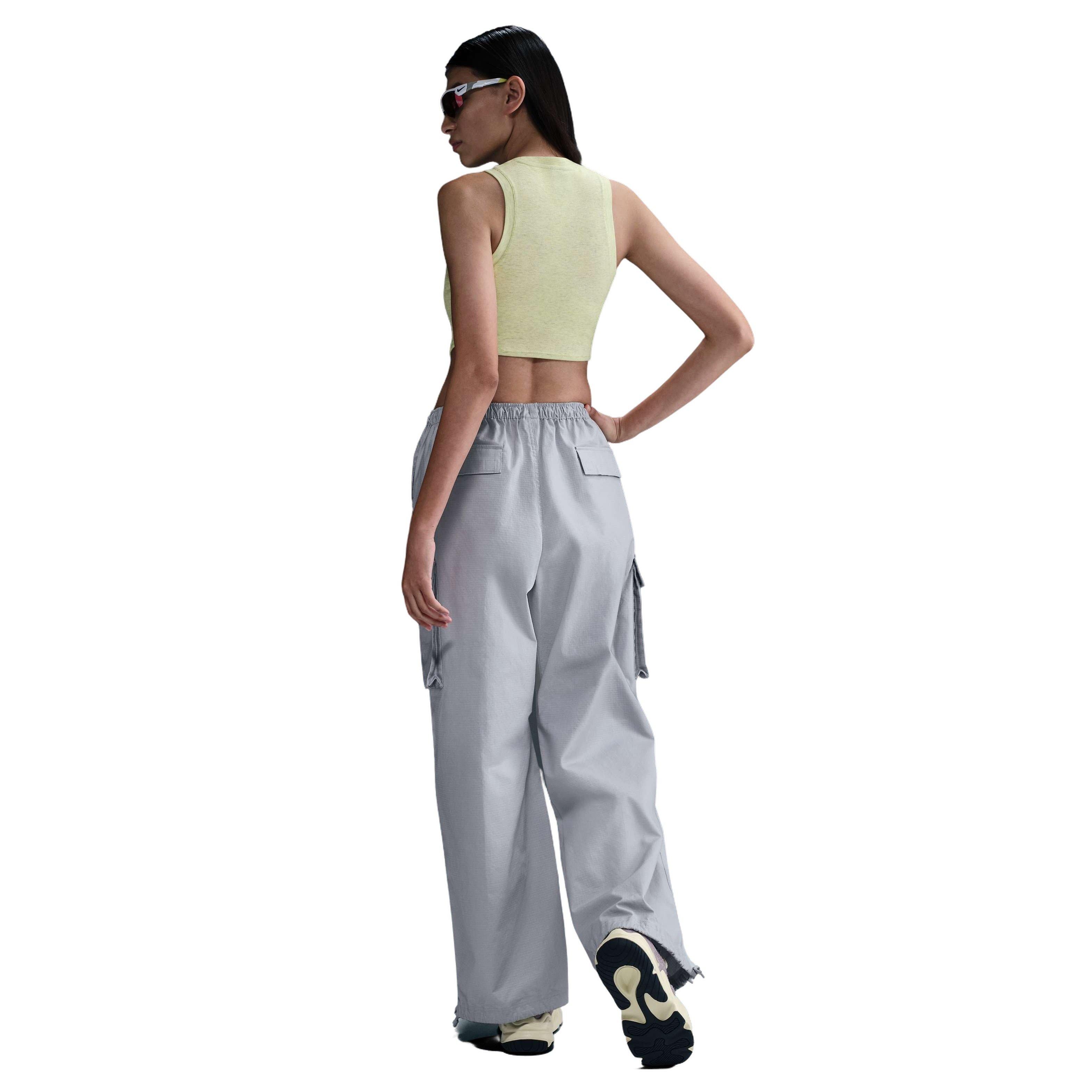 Nike Women's Sportswear Essential Mini-Rib Tight Cropped Tank Top - YELLOW Thumbnail View 5