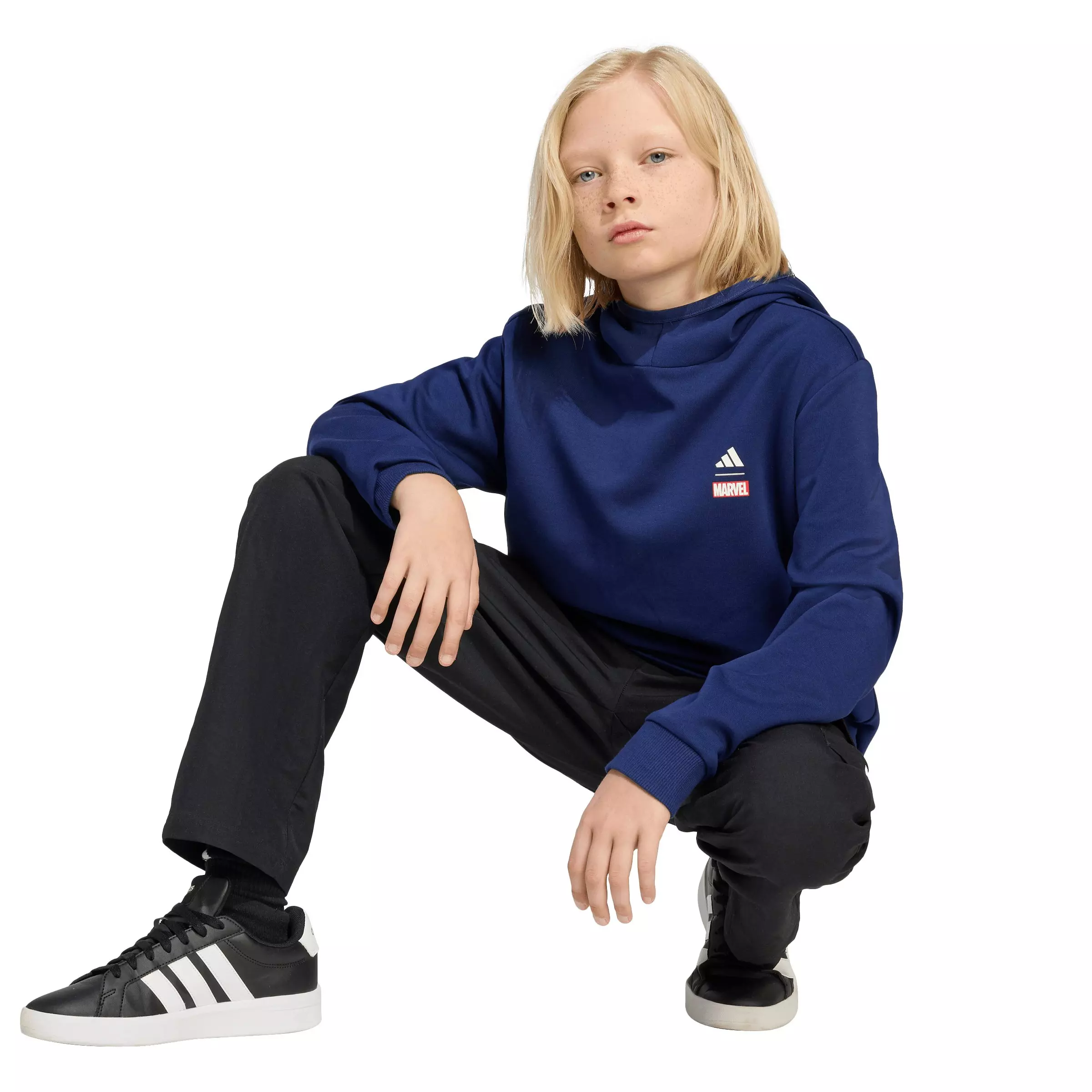 adidas Big Boys' Marvel Spider-Man Hoodie - Dark Blue - DARK BLUE