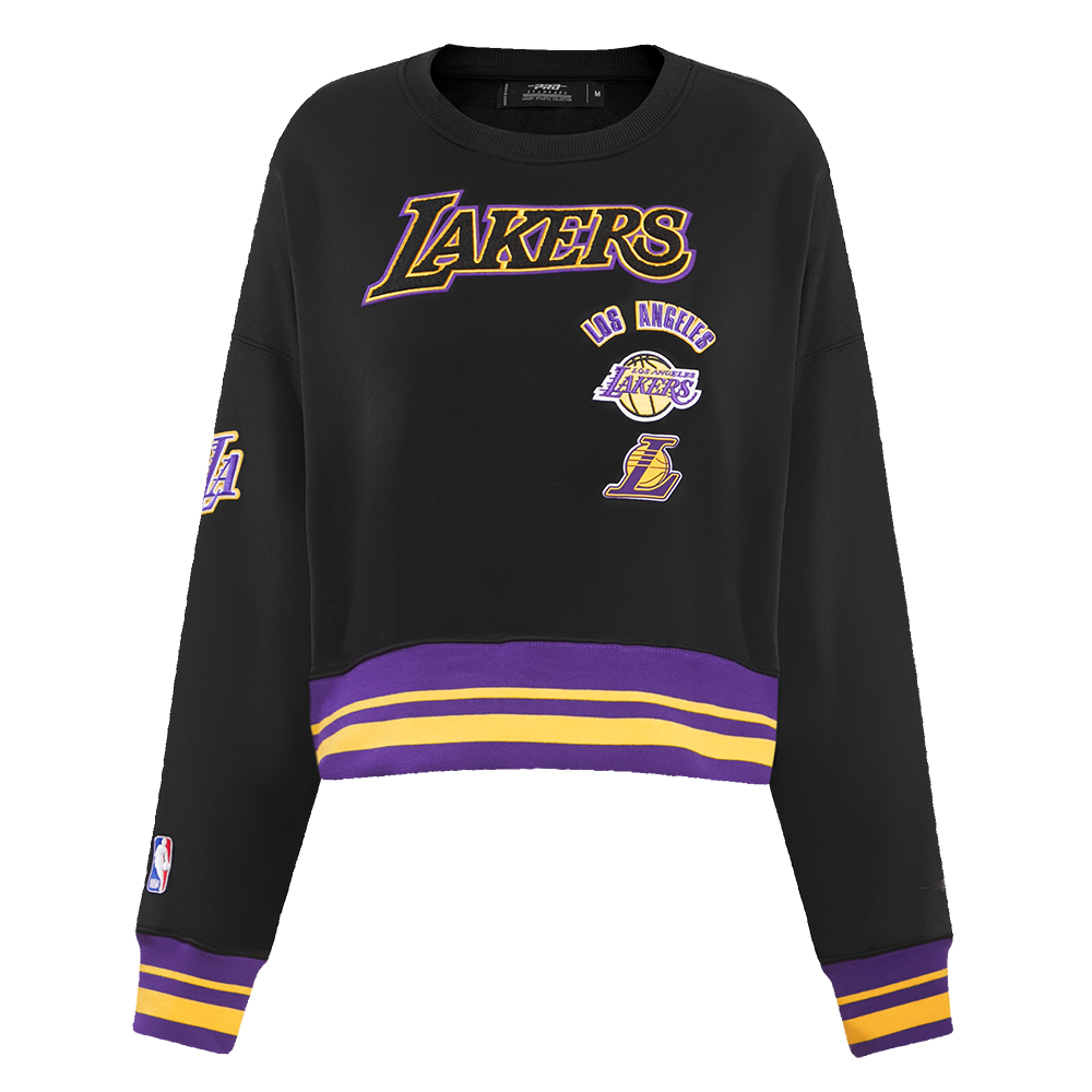 Pro Standard Women's Los Angeles Lakers Retro Classics Crewneck - Black/Purple - BLACK/PURPLE Thumbnail View 1