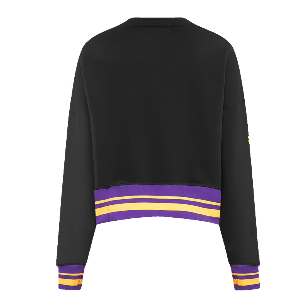 Pro Standard Women's Los Angeles Lakers Retro Classics Crewneck - Black/Purple - BLACK/PURPLE Thumbnail View 2