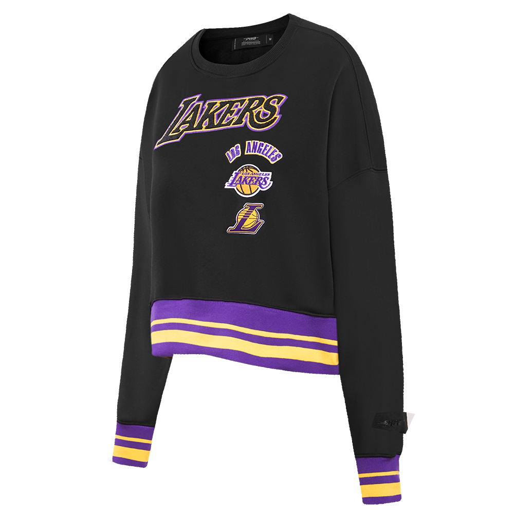Pro Standard Women's Los Angeles Lakers Retro Classics Crewneck - Black/Purple - BLACK/PURPLE Thumbnail View 3