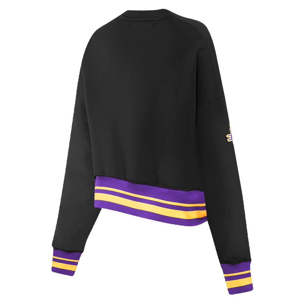 Pro Standard Women's Los Angeles Lakers Retro Classics Crewneck - Black/Purple - BLACK/PURPLE Thumbnail View 4