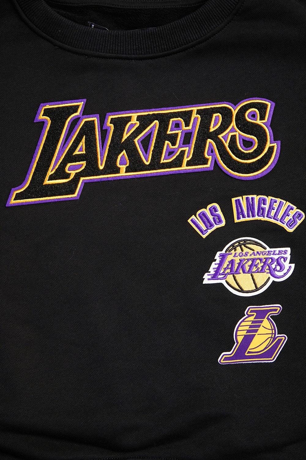 Pro Standard Women's Los Angeles Lakers Retro Classics Crewneck - Black/Purple - BLACK/PURPLE Thumbnail View 5