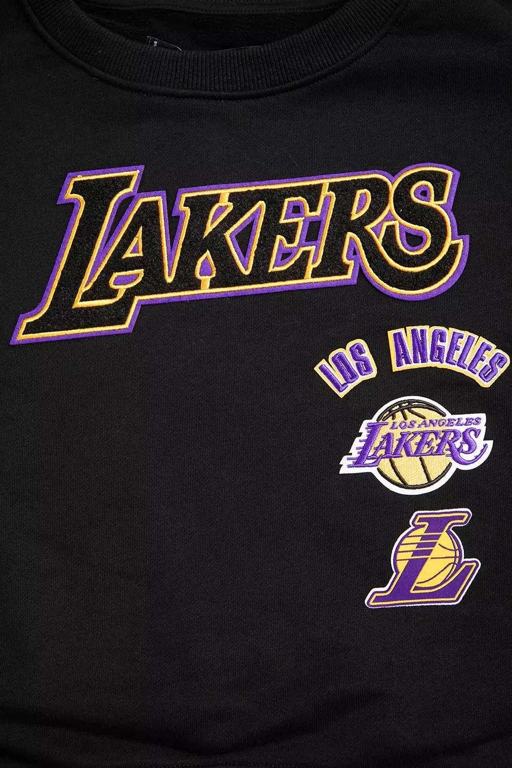 Pro Standard Women's Los Angeles Lakers Retro Classics Crewneck - Black/Purple - BLACK/PURPLE