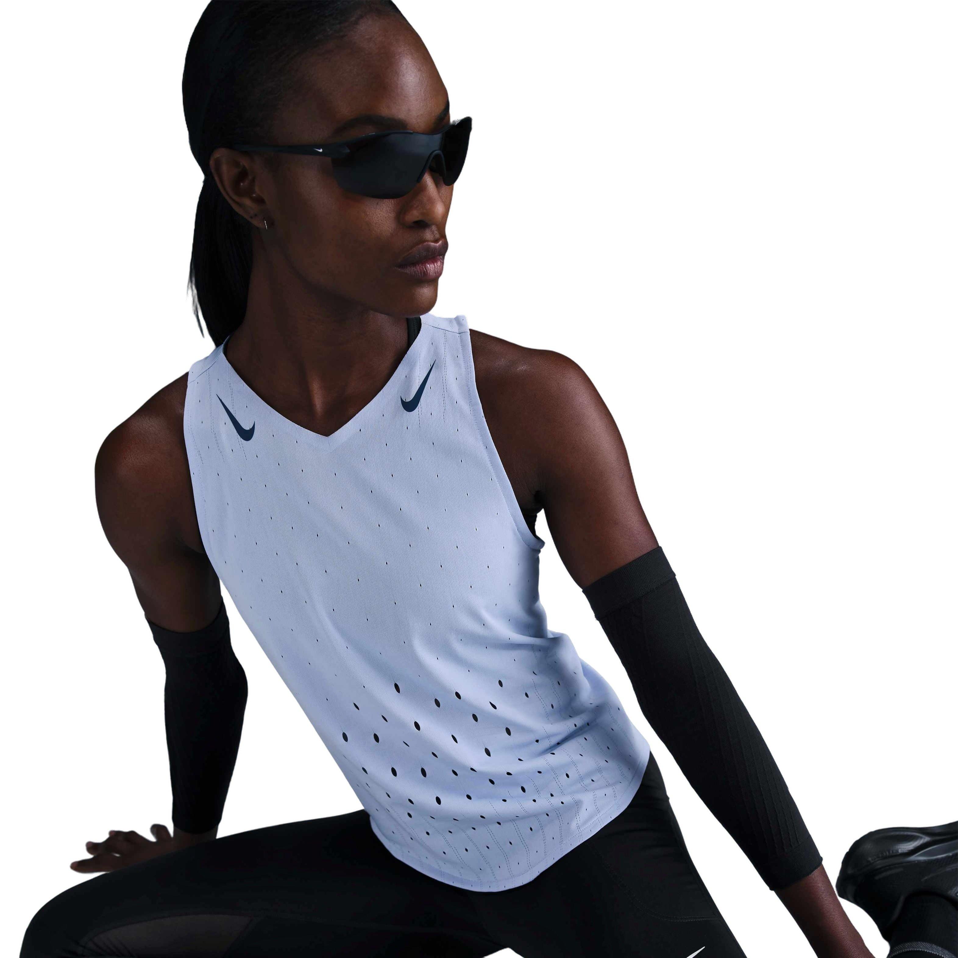 Nike Women's AeroSwift Dri-FIT ADV Running Singlet - GREY Thumbnail View 3