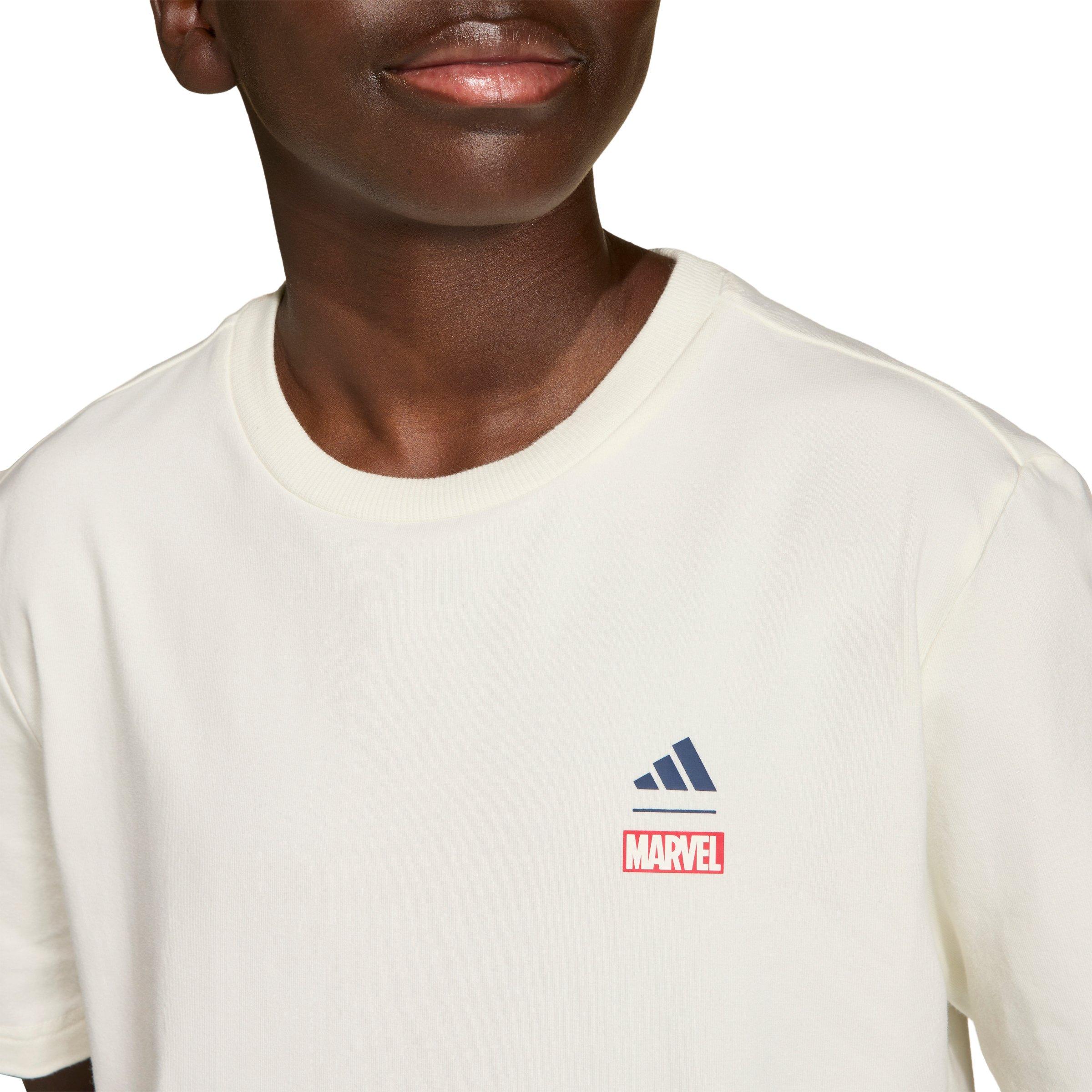 adidas Marvel Spider-Man Big Boys' Cream Graphic T-Shirt