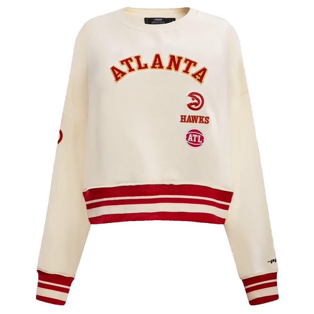 Pro Standard Women's Atlanta Hawks Retro Classics Crewneck - Eggshell - EGGSHELL Thumbnail View 1
