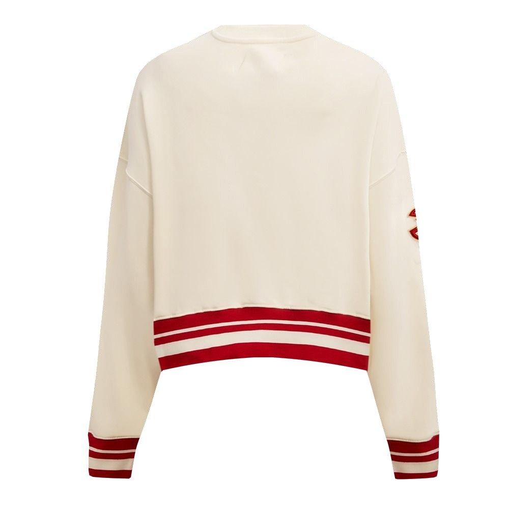 Pro Standard Women's Atlanta Hawks Retro Classics Crewneck - Eggshell - EGGSHELL Thumbnail View 2