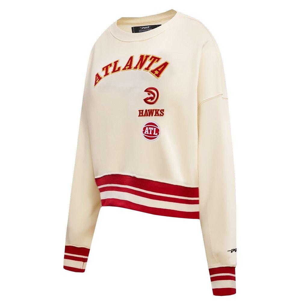 Pro Standard Women's Atlanta Hawks Retro Classics Crewneck - Eggshell - EGGSHELL Thumbnail View 3