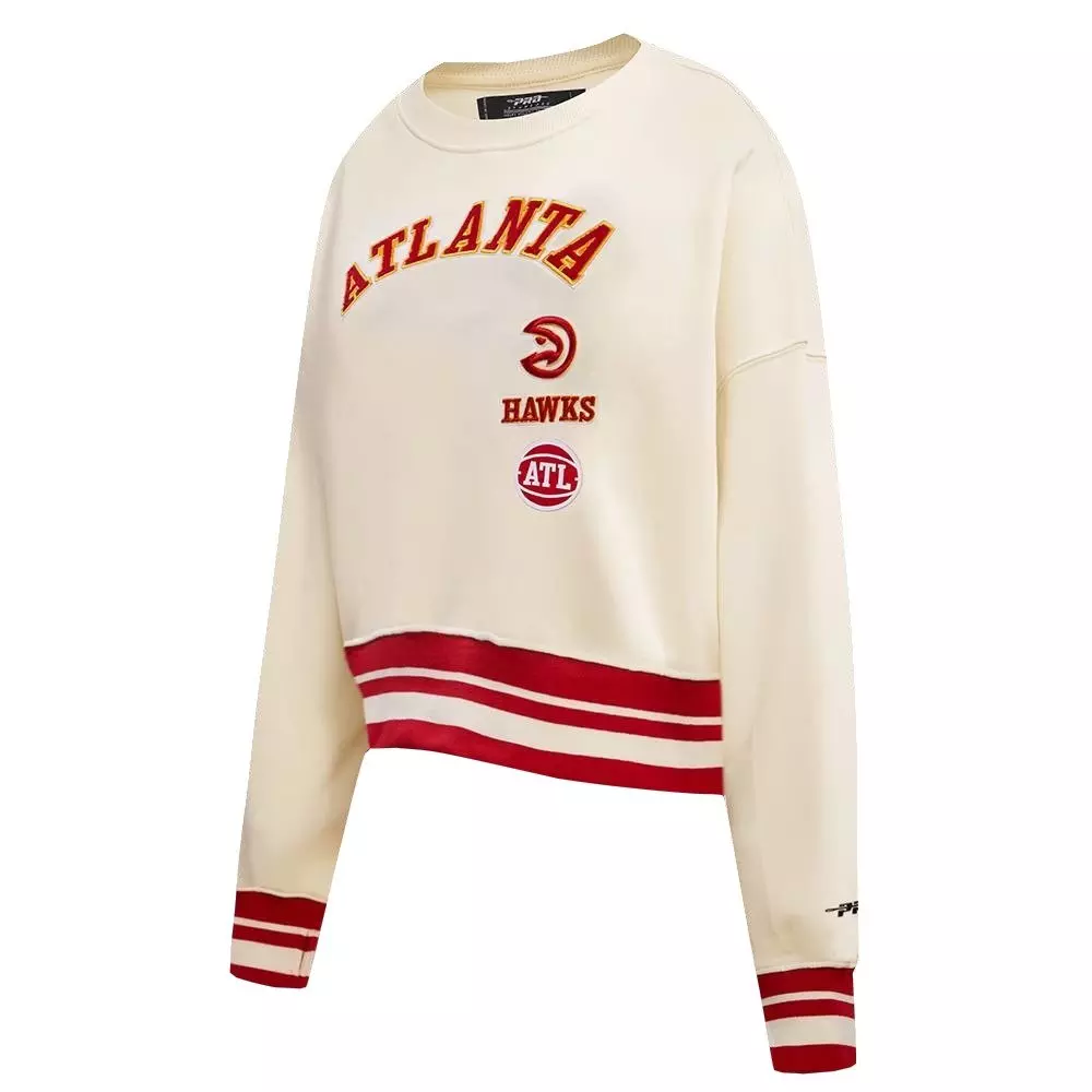Pro Standard Women's Atlanta Hawks Retro Classics Crewneck - Eggshell - EGGSHELL