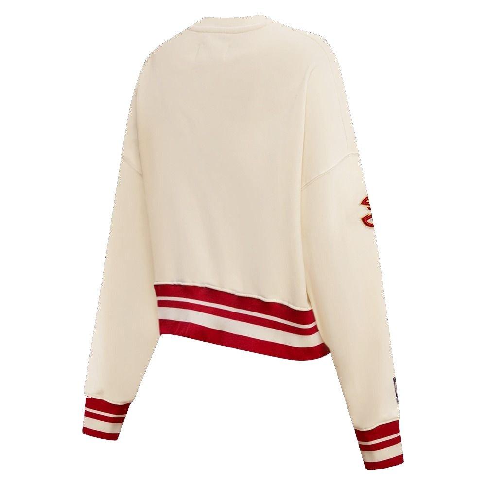 Pro Standard Women's Atlanta Hawks Retro Classics Crewneck - Eggshell - EGGSHELL Thumbnail View 4