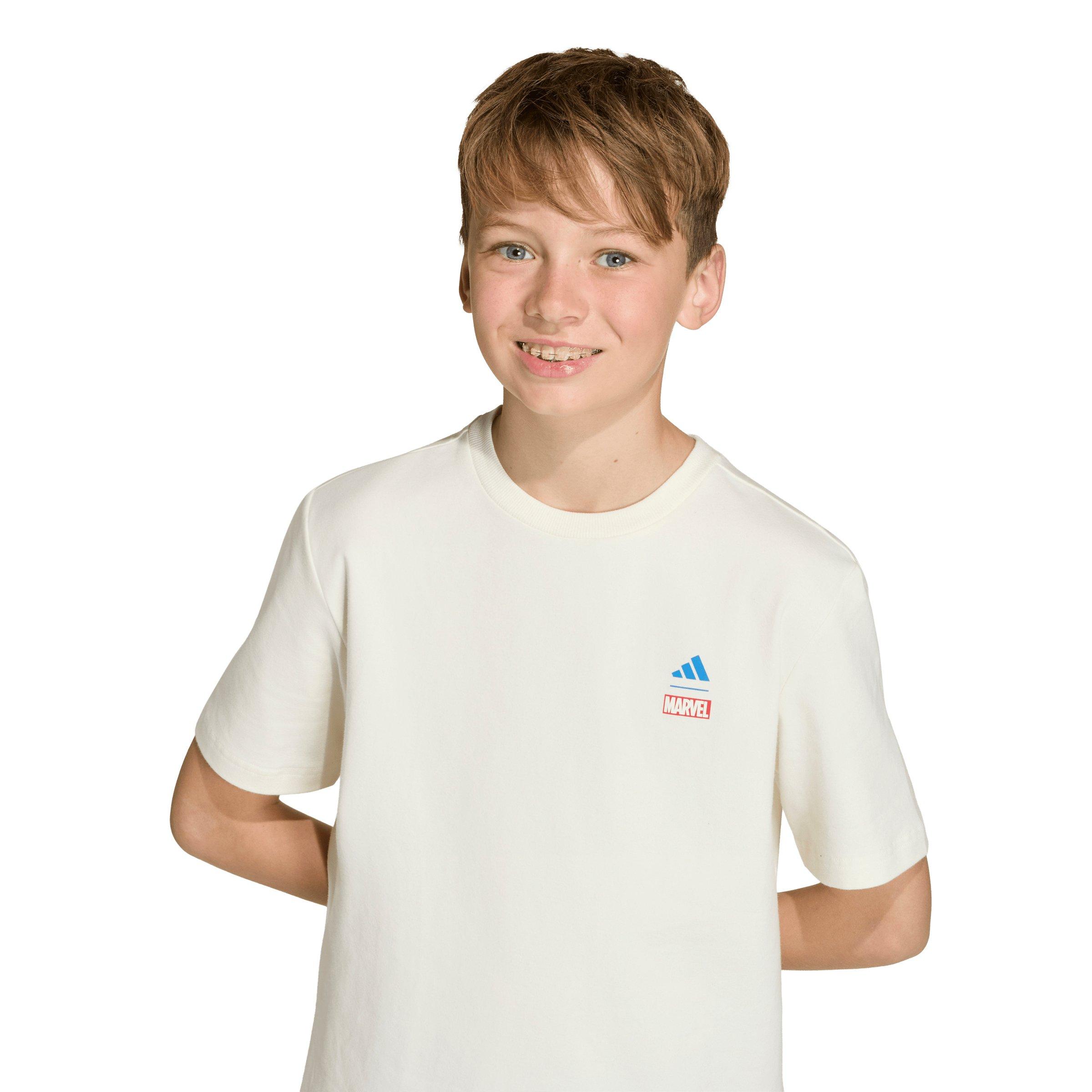adidas Marvel Avengers Big Boys' Cream Graphic T-Shirt