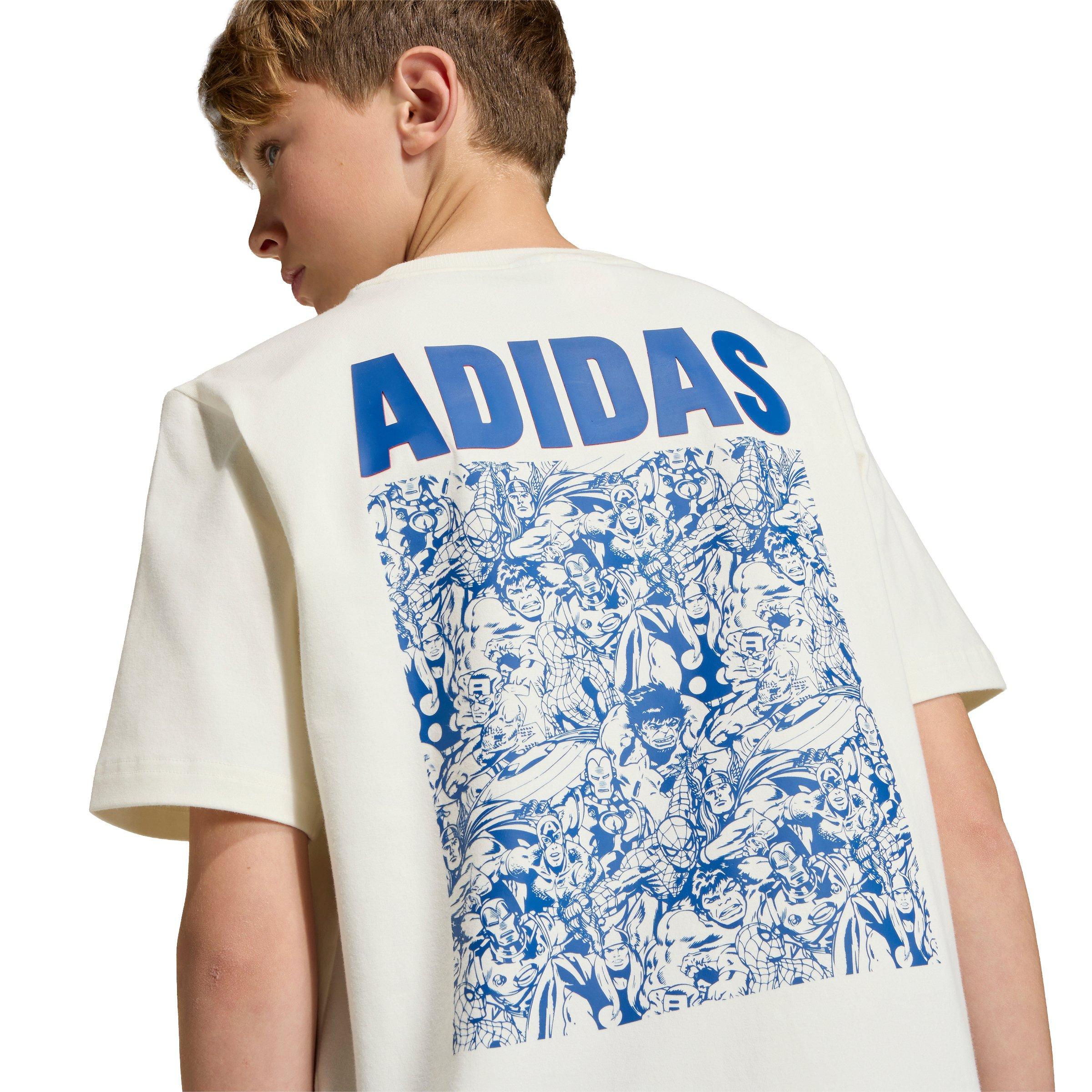 adidas Marvel Avengers Big Boys' Cream Graphic T-Shirt