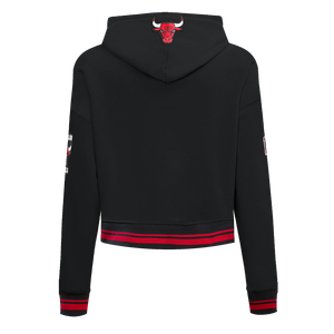 Pro Standard Women's Chicago Bulls Retro Classic Cropped Hoodie - Black/Red