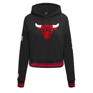 Pro Standard Women's Chicago Bulls Retro Classic Cropped Hoodie - Black/Red