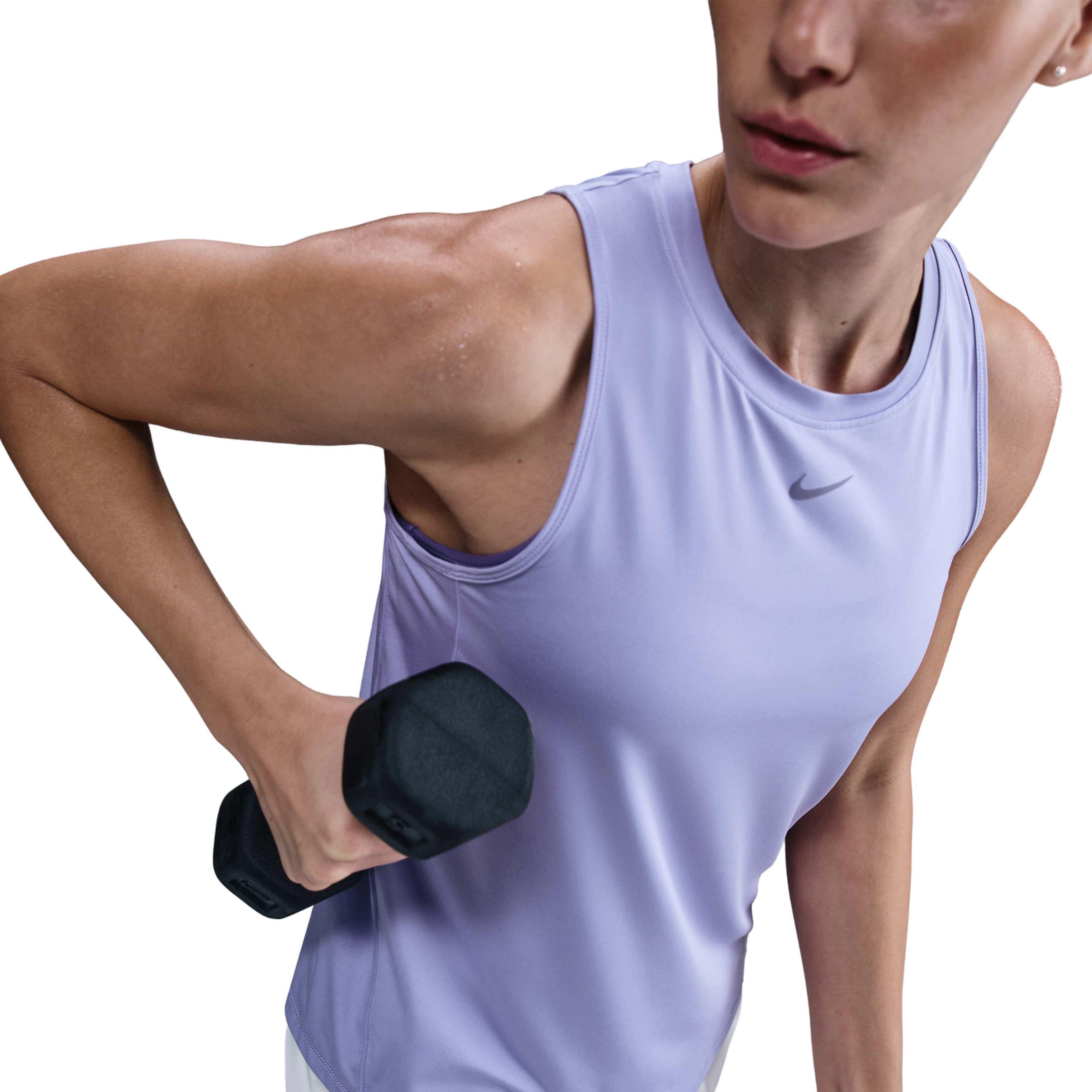 Nike Women's One Classic Dri-FIT Tank Top - PURPLE Thumbnail View 3
