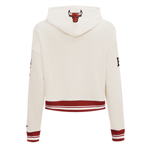 Pro Standard Women's Chicago Bulls Retro Classic Cropped Hoodie - Eggshell