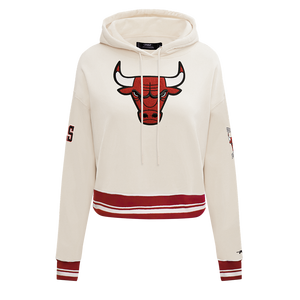 Pro Standard Women's Chicago Bulls Retro Classic Cropped Hoodie - Eggshell