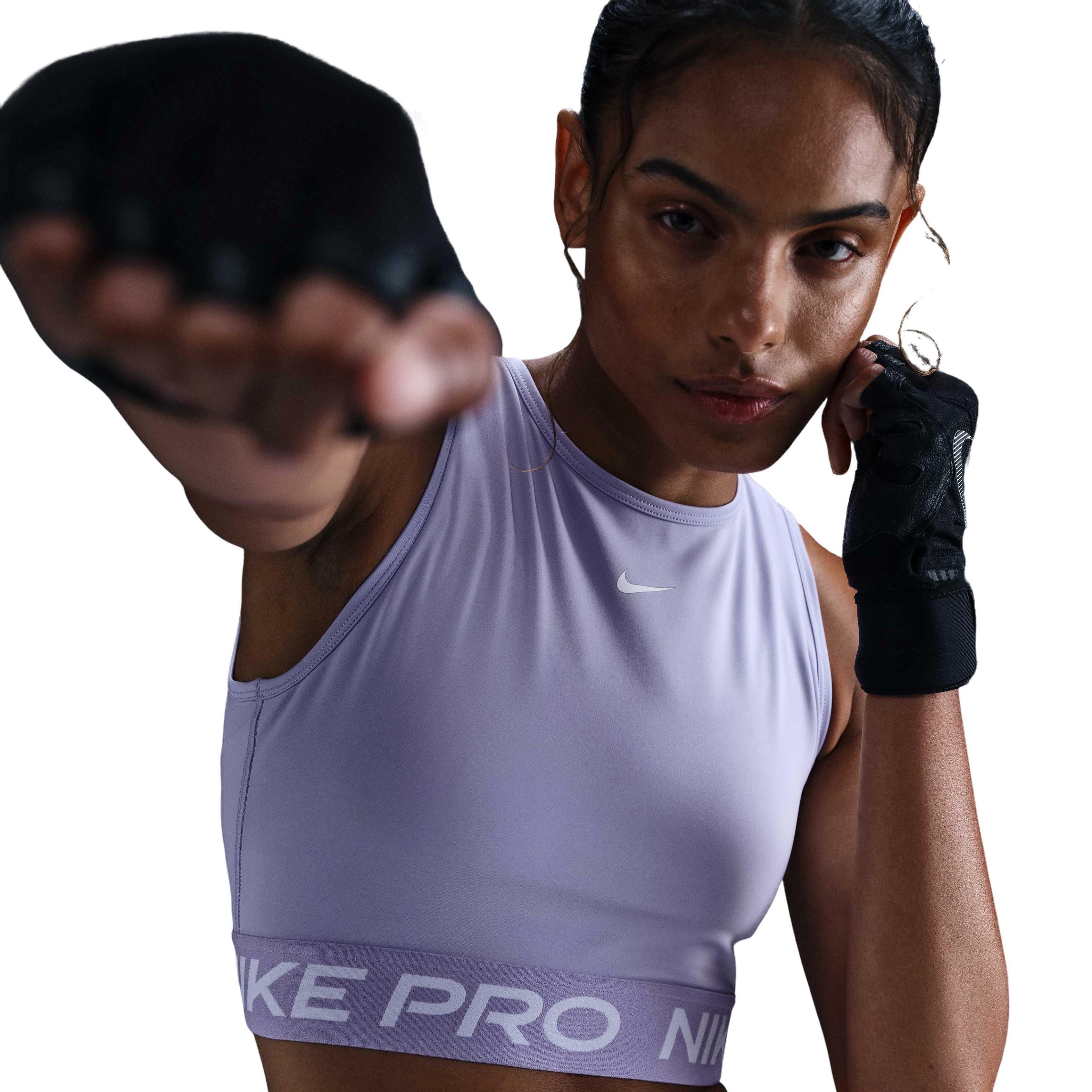 Nike Women's Pro Dri-FIT 365 Cropped Tank -Purple - PURPLE Thumbnail View 1