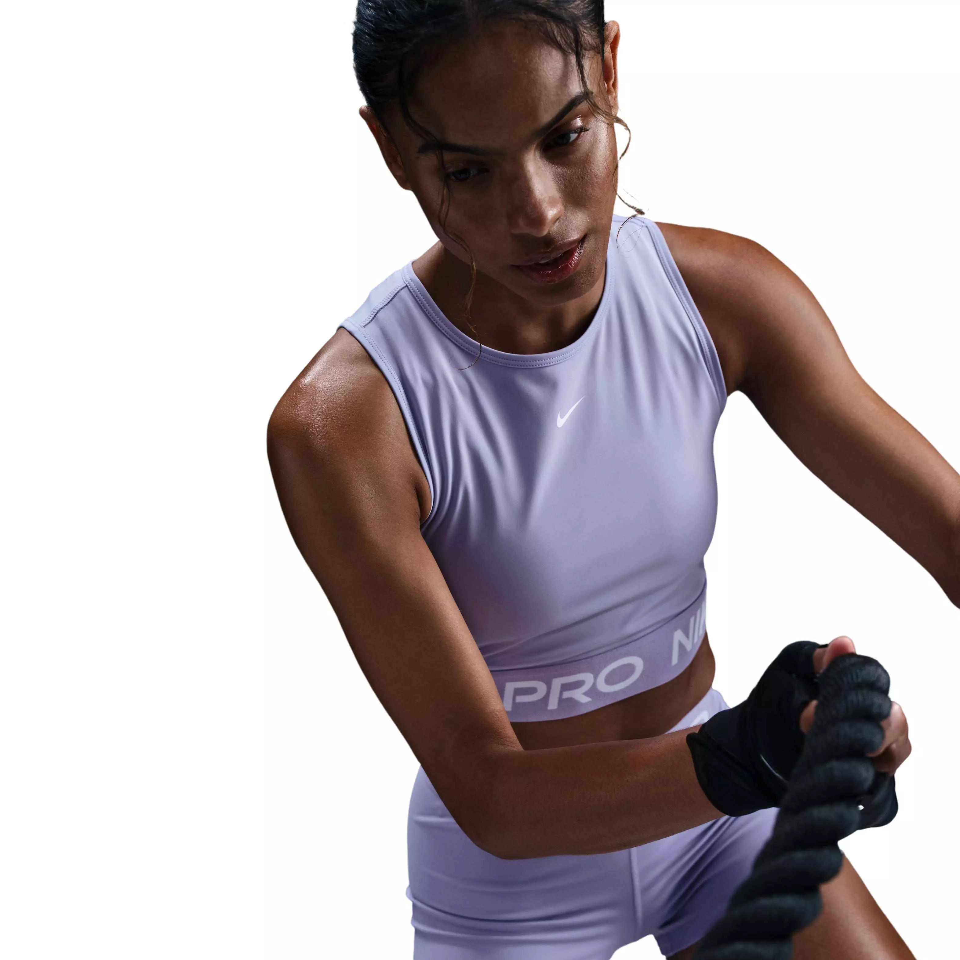 Nike Women's Pro Dri-FIT 365 Cropped Tank -Purple - PURPLE