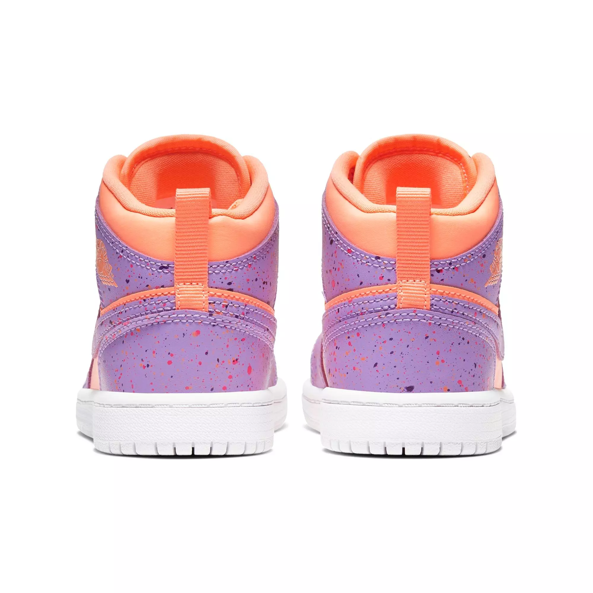 Jordan 1 Mid "Orange Pulse/Atomic Violet/Laser Crimson" Preschool Kids' Shoe - ORANGE