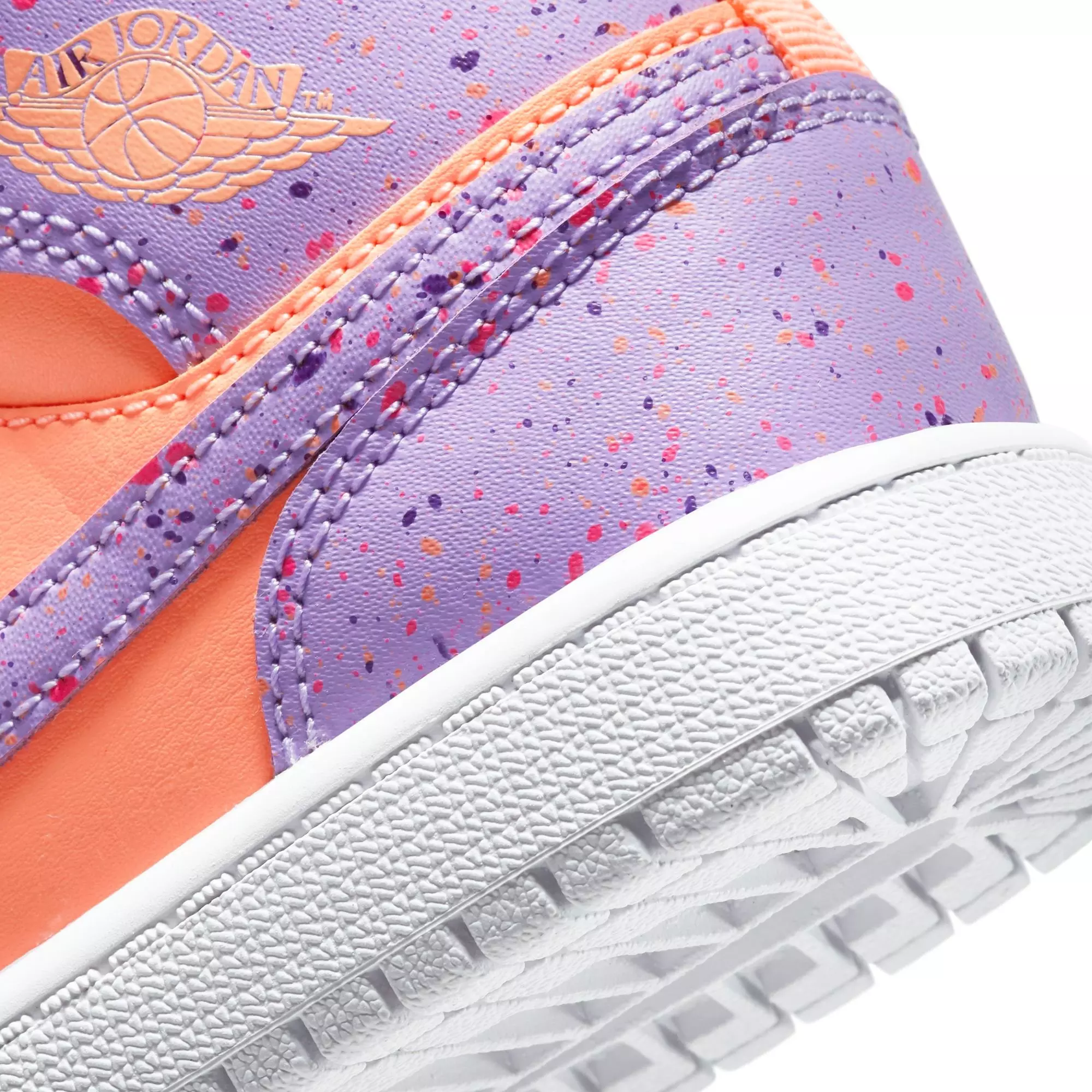 Jordan 1 Mid "Orange Pulse/Atomic Violet/Laser Crimson" Preschool Kids' Shoe - ORANGE